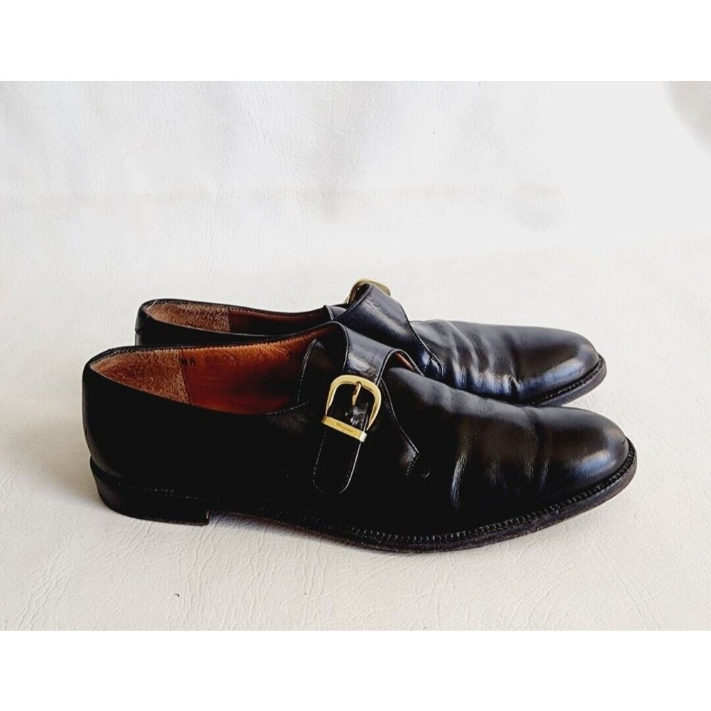 Salvatore Ferragamo Black Leather Loafers with Gold Buckle